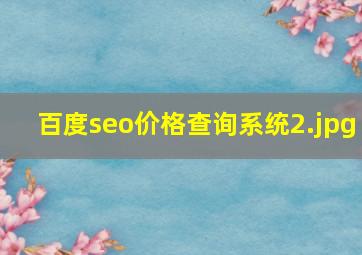 百度seo价格查询系统