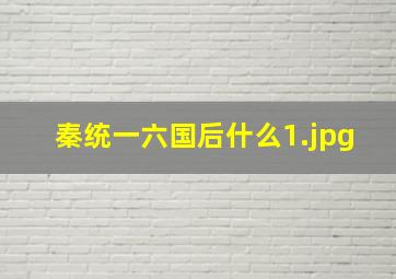 秦统一六国后什么
