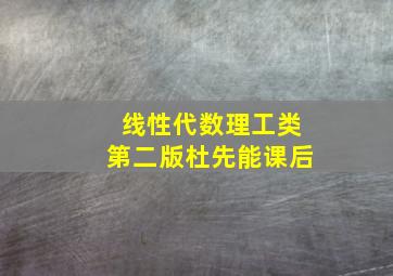 线性代数理工类第二版杜先能课后