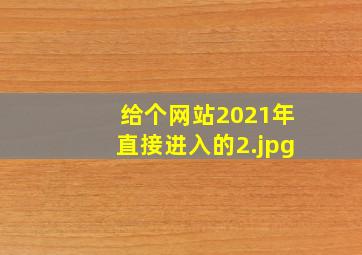 给个网站2021年直接进入的