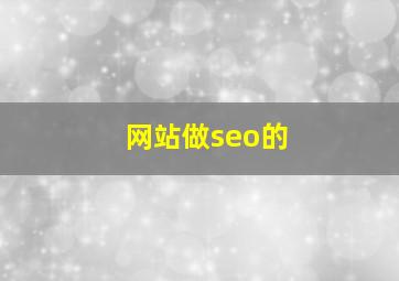 网站做seo的