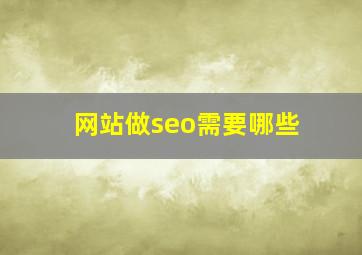 网站做seo需要哪些