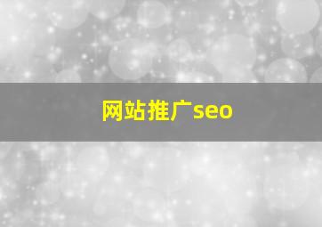 网站推广seo
