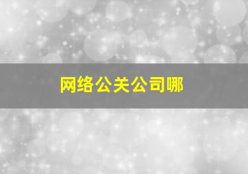 网络公关公司哪