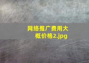 网络推广费用大概价格