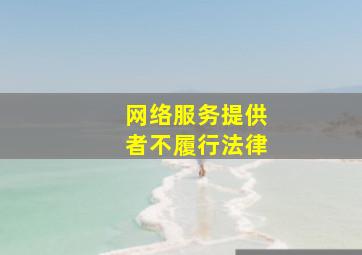网络服务提供者不履行法律