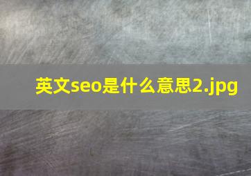 英文seo是什么意思