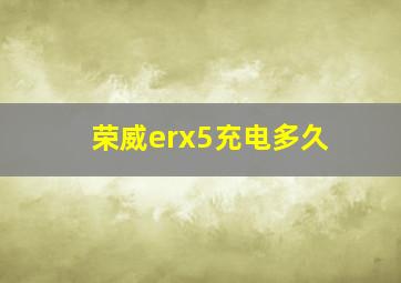荣威erx5充电多久