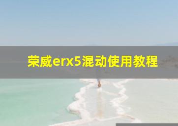 荣威erx5混动使用教程