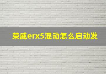 荣威erx5混动怎么启动发
