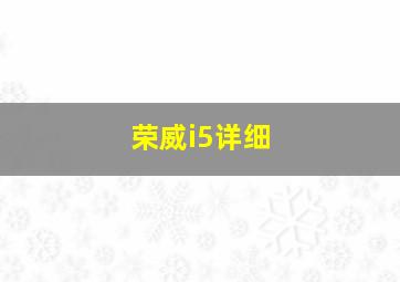 荣威i5详细
