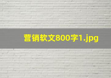 营销软文800字