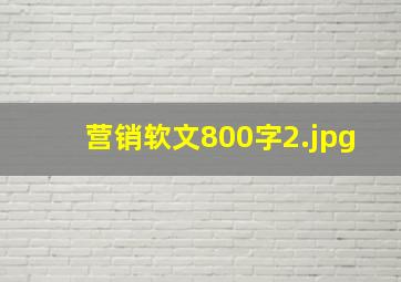 营销软文800字