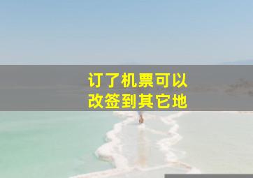订了机票可以改签到其它地