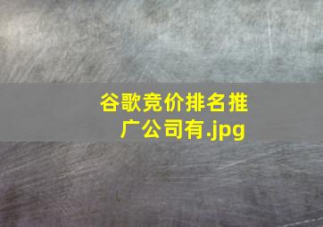 谷歌竞价排名推广公司有