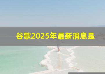 谷歌2025年最新消息是