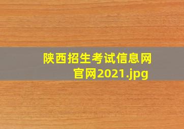 陕西招生考试信息网官网2021