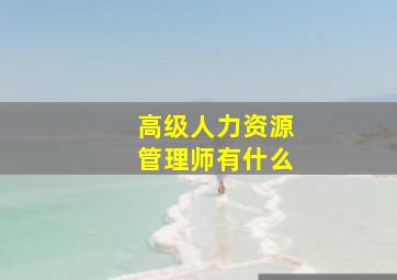 高级人力资源管理师有什么