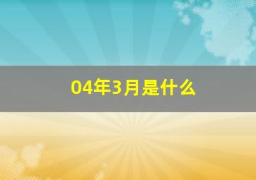 04年3月是什么