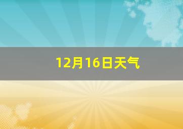 12月16日天气