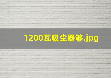 1200瓦吸尘器够