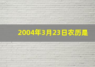 2004年3月23日农历是