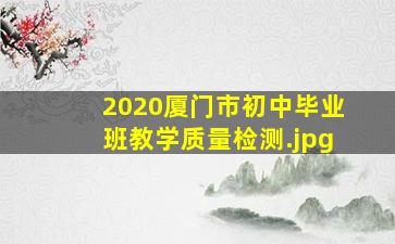2020厦门市初中毕业班教学质量检测