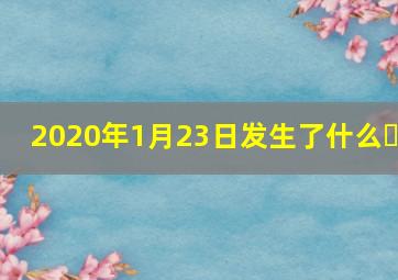 2020年1月23日发生了什么�