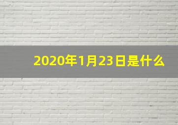 2020年1月23日是什么