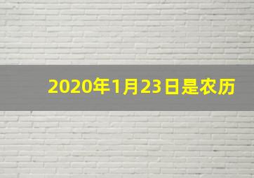 2020年1月23日是农历