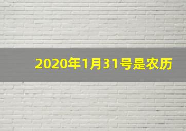 2020年1月31号是农历