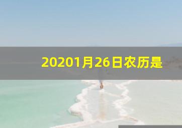 20201月26日农历是