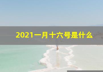 2021一月十六号是什么
