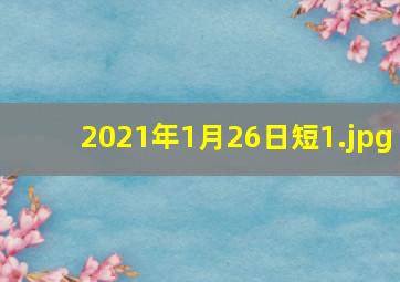 2021年1月26日短