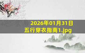 2026年01月31日五行穿衣指南