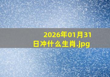 2026年01月31日冲什么生肖