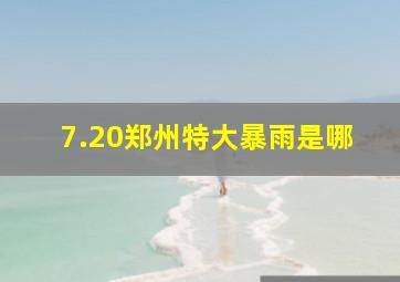 7.20郑州特大暴雨是哪