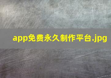 app免费永久制作平台