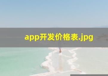 app开发价格表