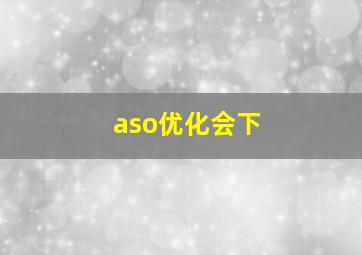 aso优化会下