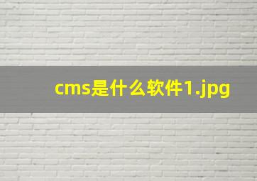 cms是什么软件