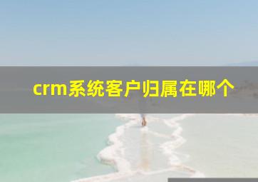 crm系统客户归属在哪个