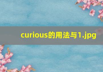 curious的用法与