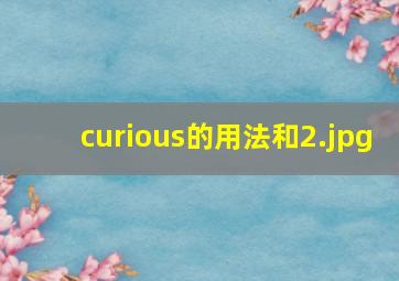 curious的用法和