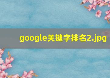 google关键字排名