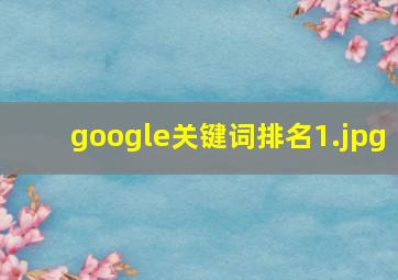 google关键词排名
