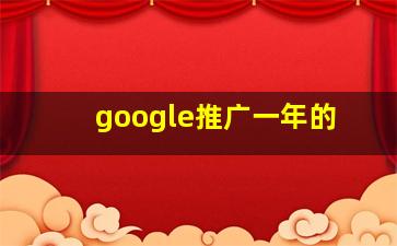 google推广一年的