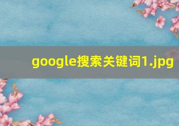 google搜索关键词