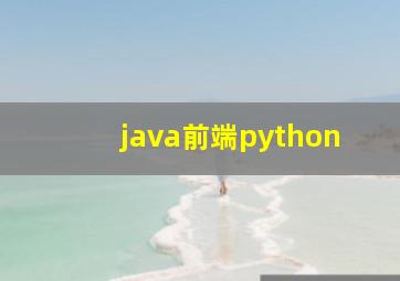 java前端python