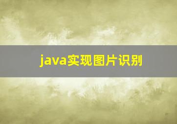 java实现图片识别